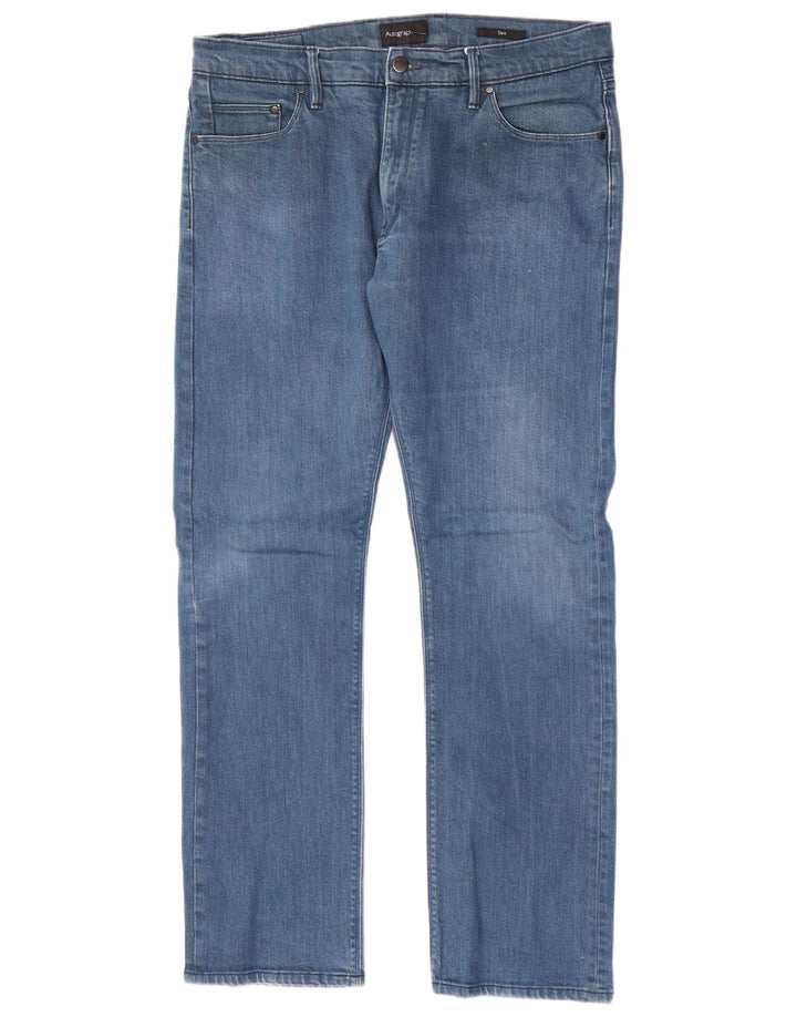 Marks & Spencer Masculino Autograph Slim Jeans W36 L30 Azul Algodão