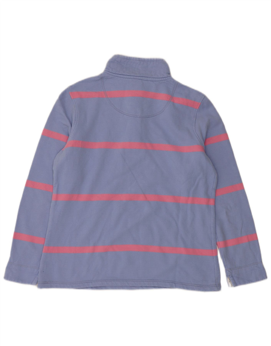 Suéter feminino Crew Clothing com gola e zíper UK 12 listrado azul médio