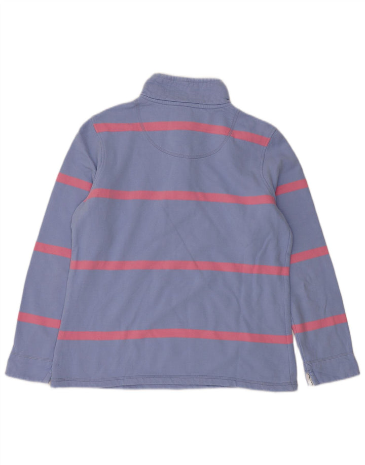 Suéter feminino Crew Clothing com gola e zíper UK 12 listrado azul médio