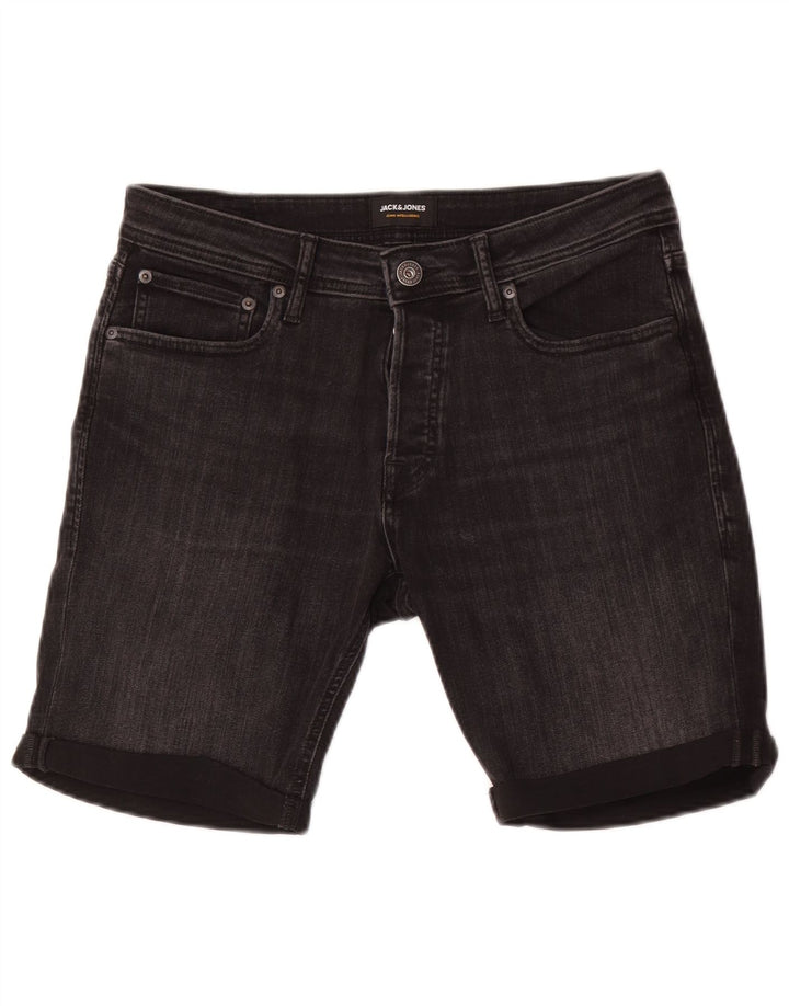 Shorts jeans masculino Jack & Jones médio W32 algodão preto