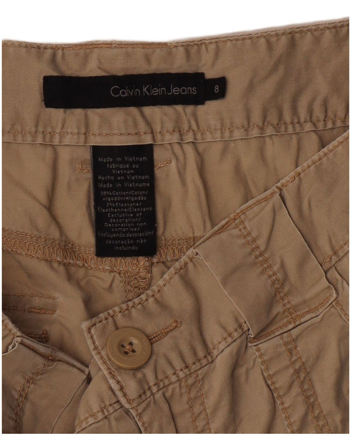 Shorts feminino casual Calvin Klein Jeans US 8 médio W30 bege clássico