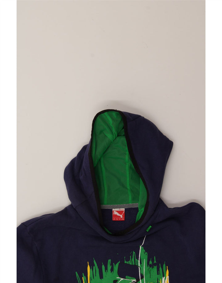 PUMA Boys Graphic Hoodie Jumper 15-16 Years  Purple Cotton Vintage Puma and Second-Hand Puma from Messina Hembry 