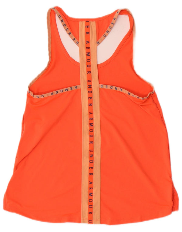 Under Armour Womens Heat Gear Graphic Vest Top UK 6 XS Laranja Colorblock