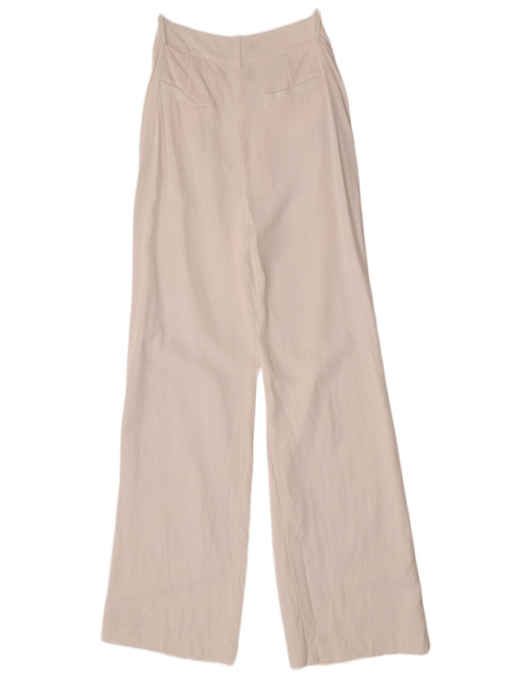 Calça casual feminina Reiss com perna larga Reino Unido 10 pequena W28 L33 branca