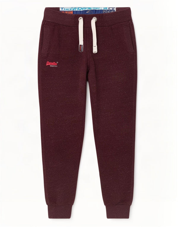 Superdry Mens Slim Fit Calças de treino Joggers Médio Borgonha Flecked