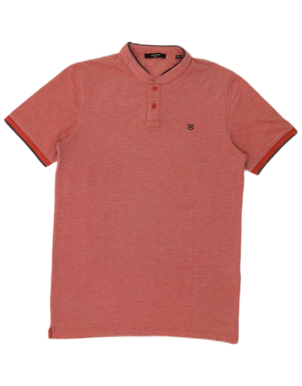 Camisa polo masculina Jack & Jones pequena de algodão vermelho