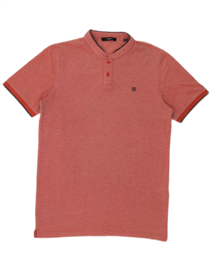 Camisa polo masculina Jack & Jones pequena de algodão vermelho