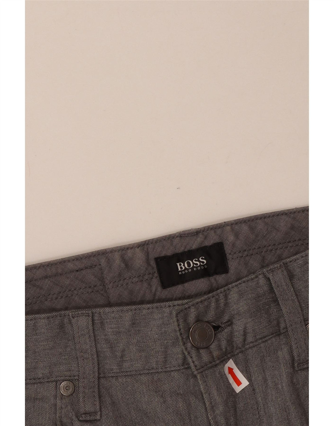 Calça casual reta masculina HUGO BOSS W30 L28 algodão cinza