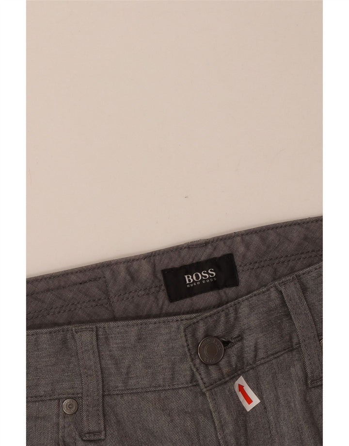 Calça casual reta masculina HUGO BOSS W30 L28 algodão cinza