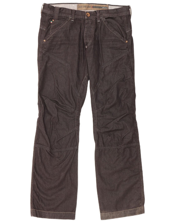 Jeans soltos masculinos Jack & Jones W36 L34 algodão azul marinho