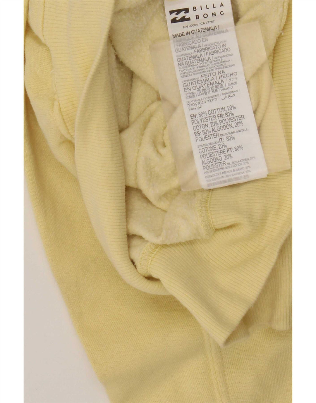 Billabong feminino gráfico oversized moletom jumper Reino Unido 14 médio amarelo