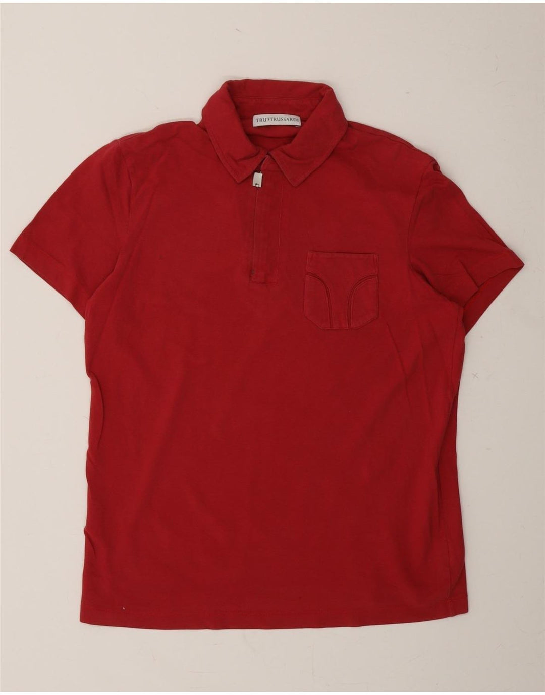 TRUSSARDI Mens Polo Shirt Small Red Cotton Vintage Trussardi and Second-Hand Trussardi from Messina Hembry 