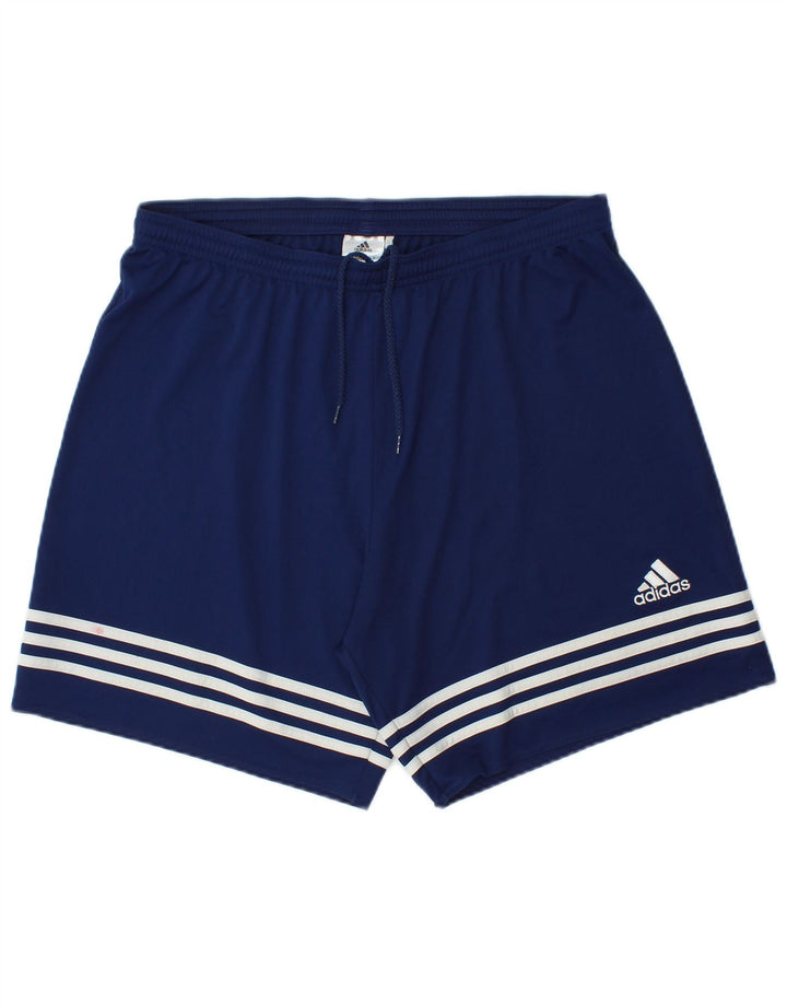 Shorts esportivos masculinos Adidas Climalite grandes poliéster azul marinho