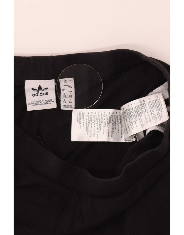 Leggings Adidas Femininas Gráficas UK 12 Médio Algodão Preto