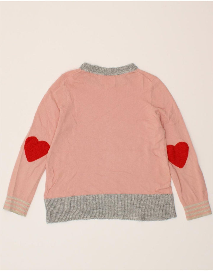 BODEN Girls Boat Neck Jumper Sweater 9-10 Years Pink Colourblock Cotton Vintage Boden and Second-Hand Boden from Messina Hembry 