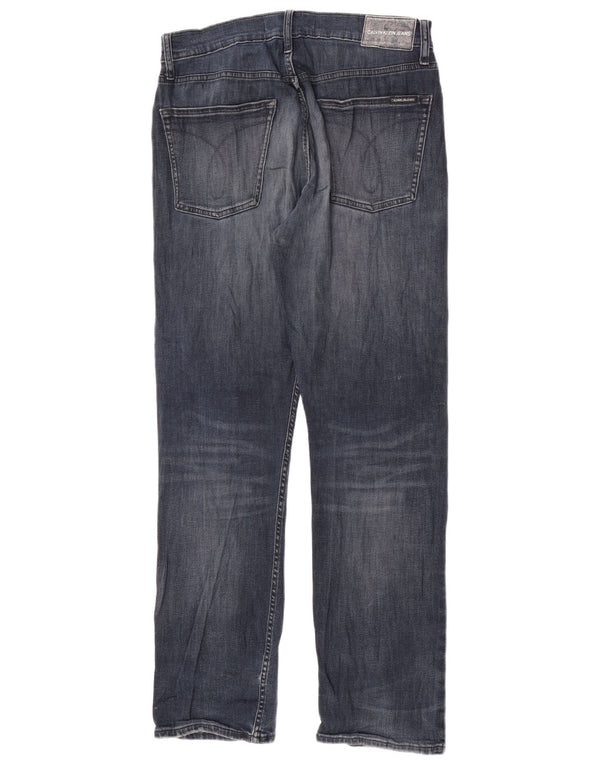 Calça jeans reta masculina Calvin Klein W32 L32 azul marinho algodão