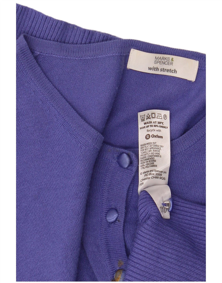 Suéter cardigã feminino Marks & Spencer UK 14 viscose roxo médio