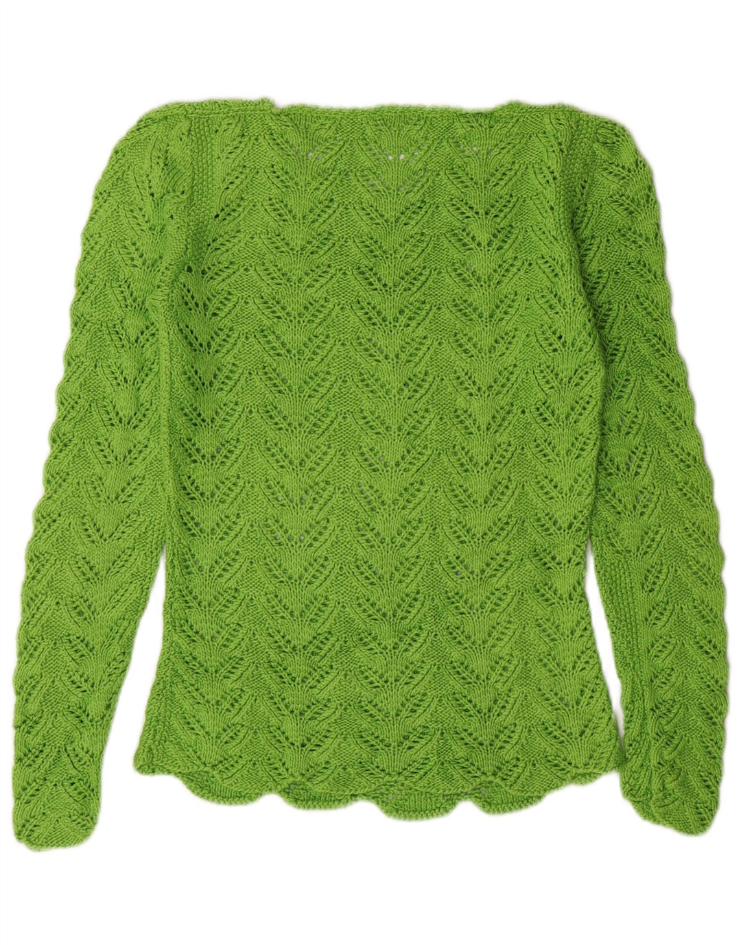 Suéter feminino VINTAGE com gola canoa Reino Unido 8 pequeno verde