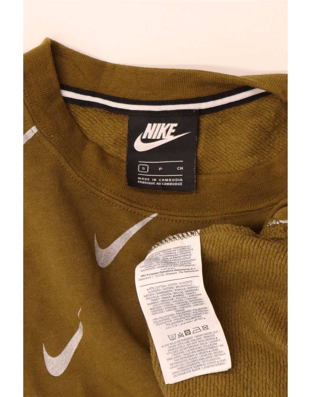 Moletom Nike Masculino Graphic Loose Fit Jumper Pequeno Algodão Cáqui