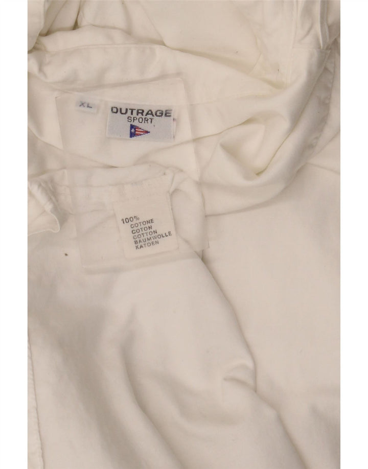 Camisa feminina Outrage UK 18 XL algodão branco