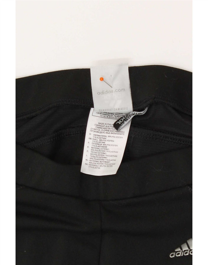 Adidas Womens Climacool Capri Leggings UK 12 Médio Preto Poliéster