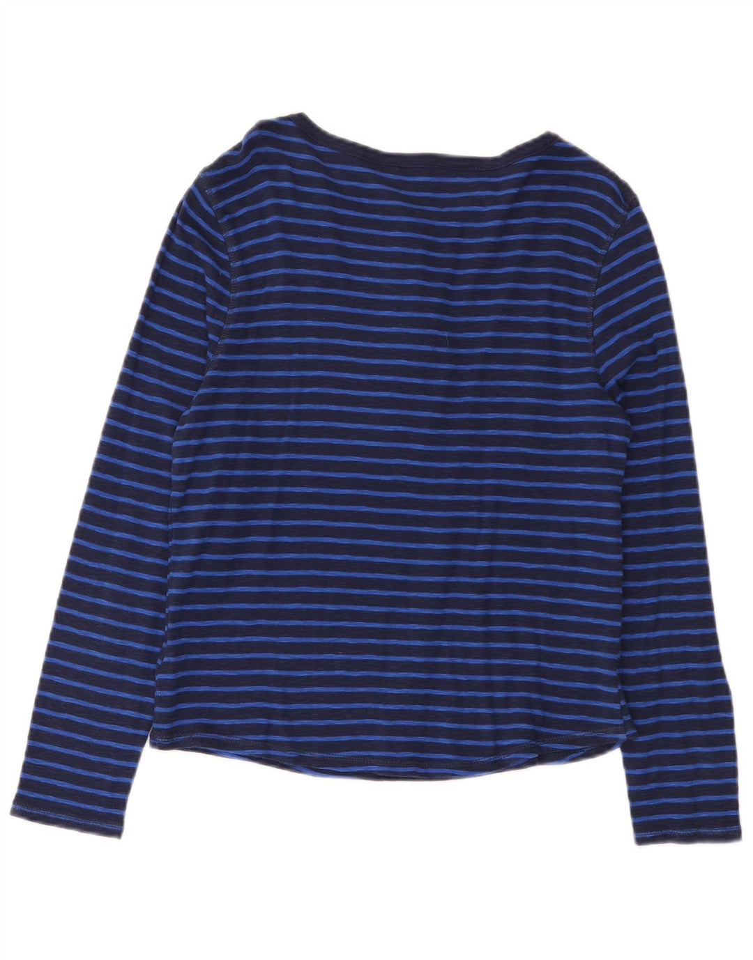 Top feminino Marks & Spencer manga comprida UK 14 listrado azul marinho médio