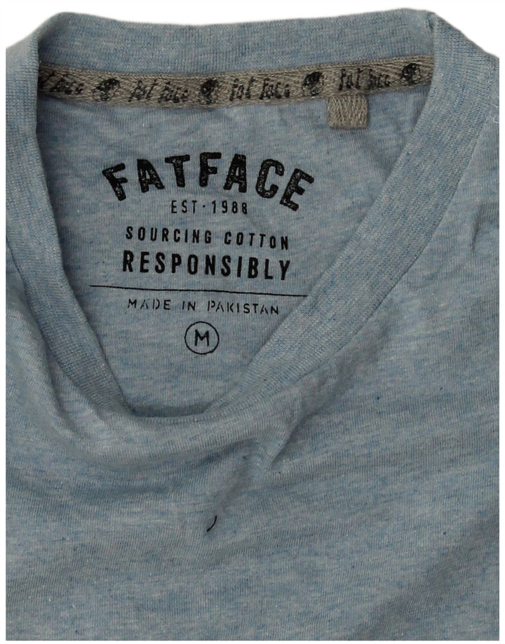 Camiseta masculina Fat Face Top de algodão azul médio