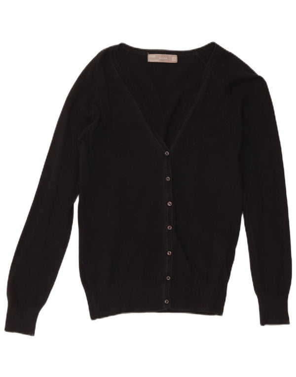 Suéter cardigã feminino Zara UK 6 XS algodão preto