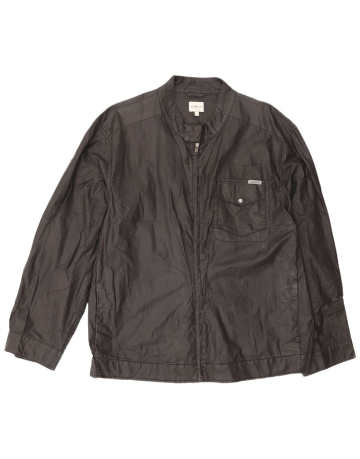 Jaqueta bomber masculina Calvin Klein Jeans UK 44 2XL algodão cinza