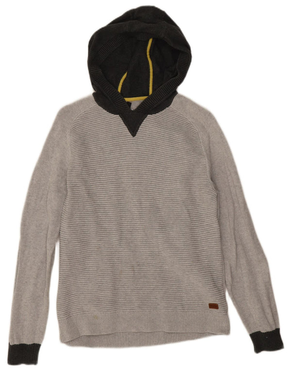 Hugo Boss Boys Jumper com capuz 15-16 anos cinza médio algodão colorblock