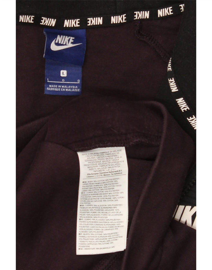 NIKE Mens Zip Hoodie Sweater Large Purple Colourblock Cotton Vintage Nike and Second-Hand Nike from Messina Hembry 