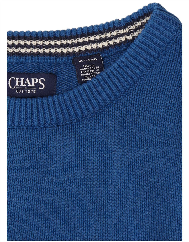 Suéter masculino CHAPS com gola redonda XL azul