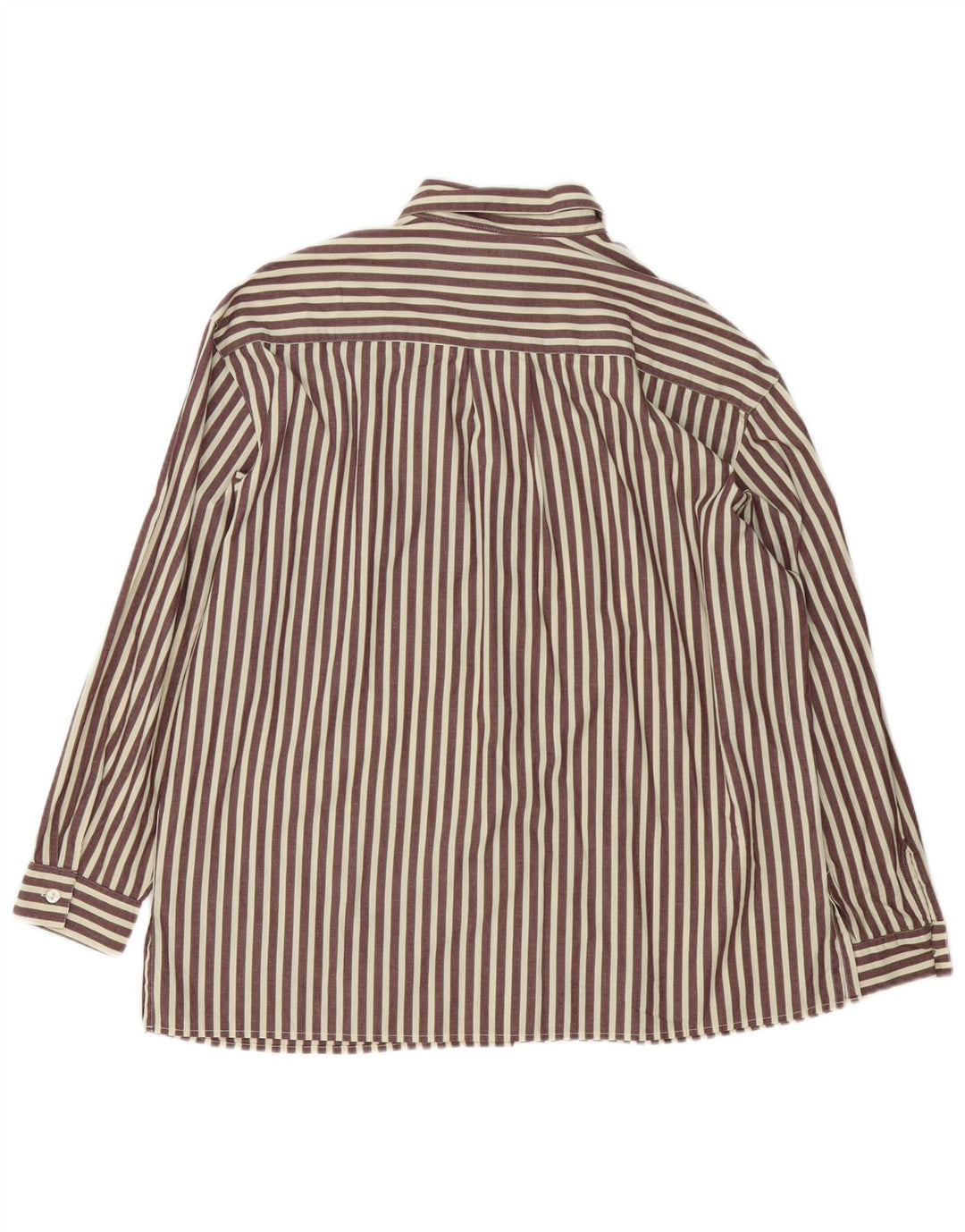 Camisa feminina Esprit grande tamanho UK 14 risca de giz marrom médio