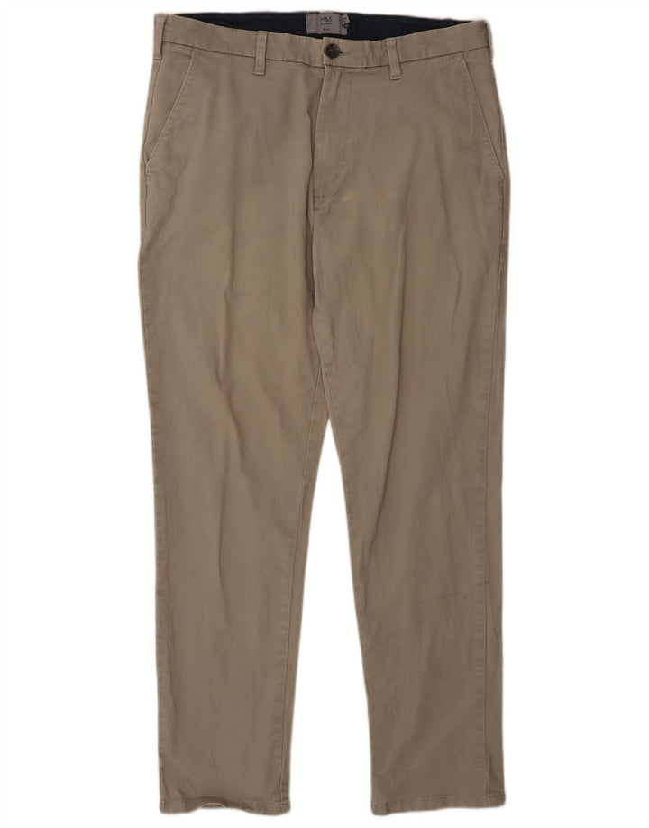 Calça Chino Masculina Slim Marks & Spencer W32 L29 Algodão Cinza