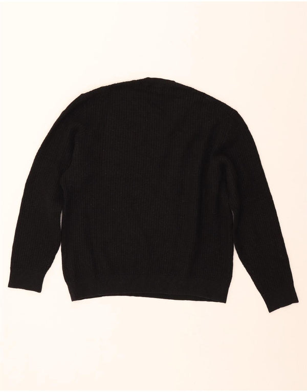 REISS Womens Crew Neck Jumper Sweater UK 20 2XL Black Cotton