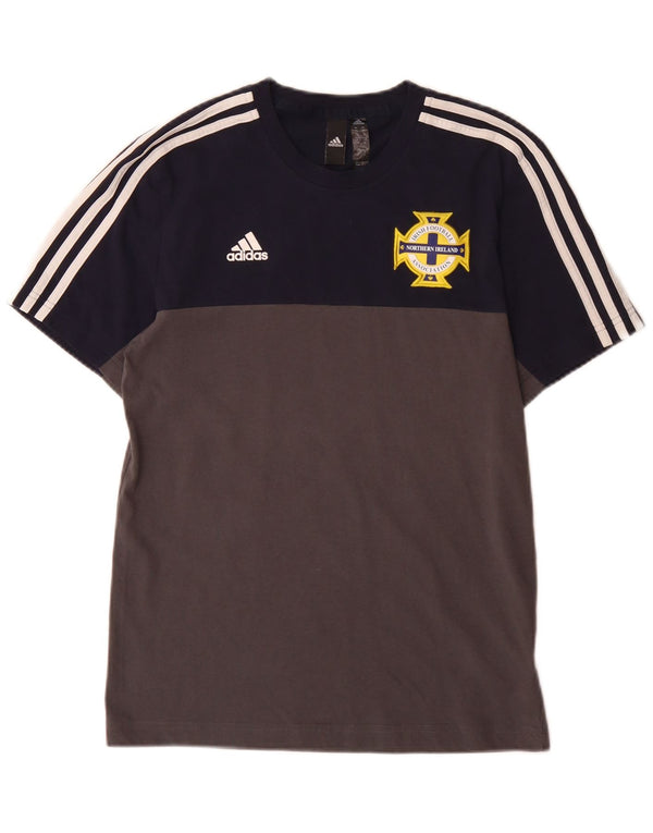 Adidas Mens Irish Football Camiseta gráfica Top XS Azul Colorblock Sports