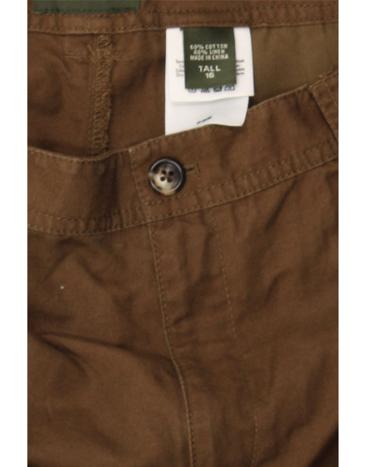 EDDIE BAUER Womens Tall Capri Trousers US 16 2XL W36 L22 Brown Cotton Vintage Eddie Bauer and Second-Hand Eddie Bauer from Messina Hembry 