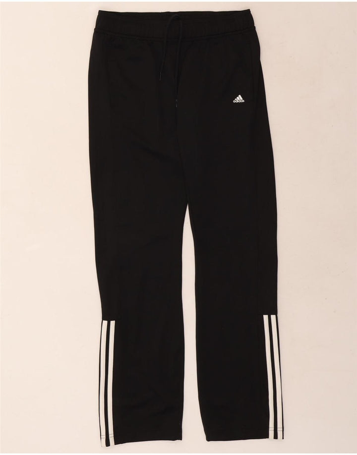 Calça de treino feminina Adidas UK 8/10 pequena poliéster preto