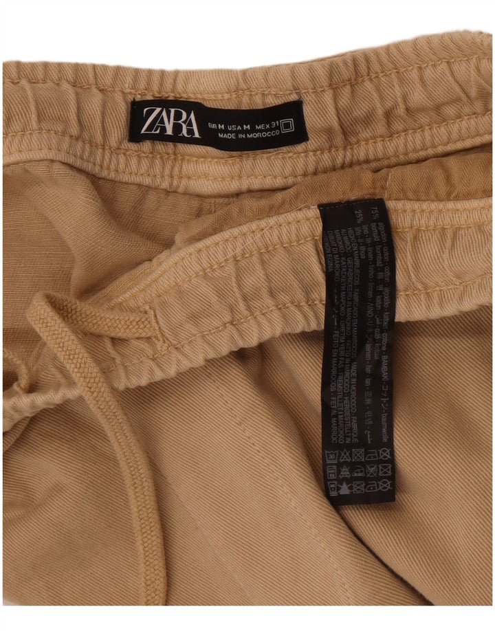 Calça cargo reta masculina Zara médio W31 L30 algodão bege