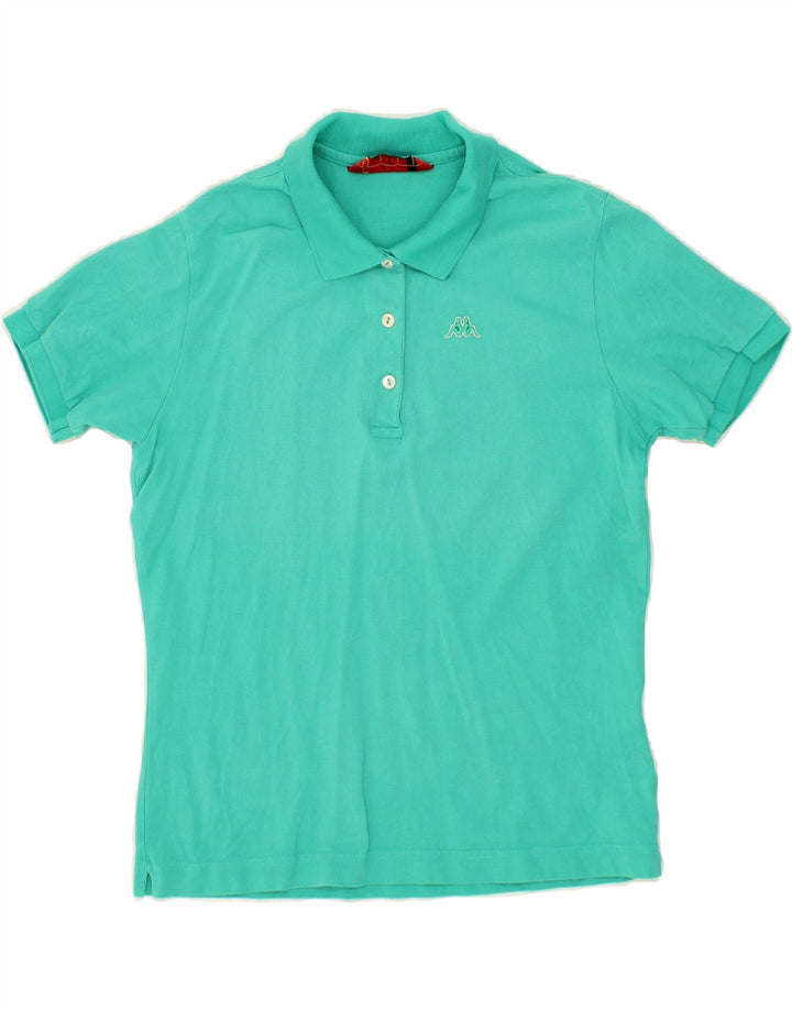 KAPPA Womens Polo Shirt UK 14 Large Turquoise Cotton Vintage Kappa and Second-Hand Kappa from Messina Hembry 
