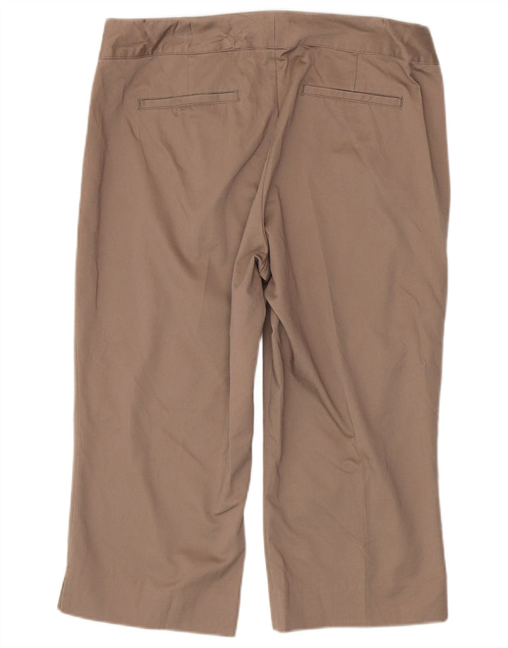 Calça capri feminina Dockers US 12 grande W34 L20 algodão bege