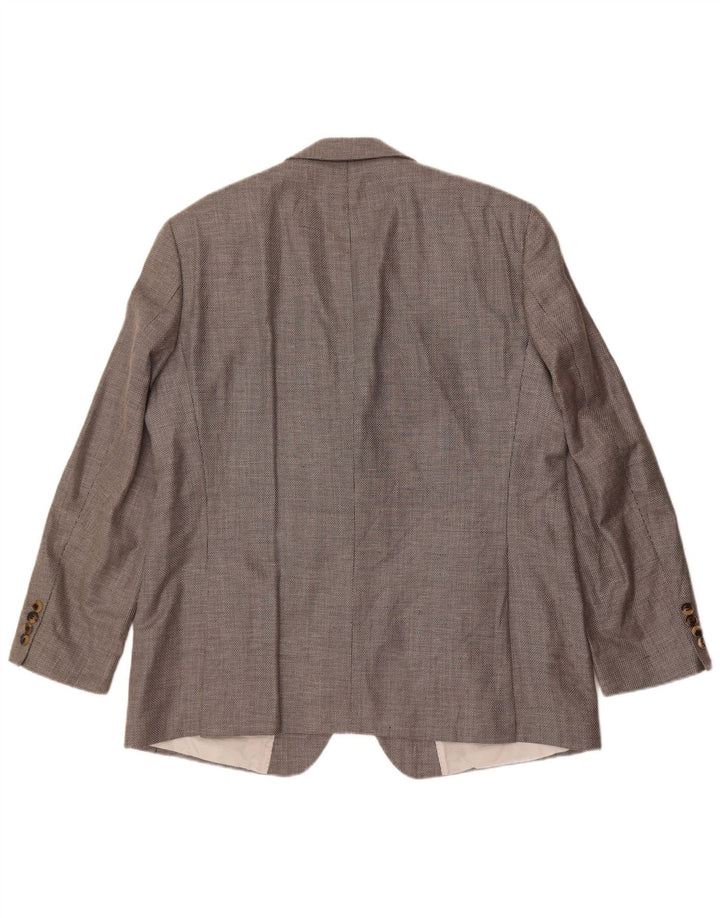 Jaqueta Blazer Masculina Hugo Boss com 2 Botões Reino Unido 44 2XL Seda Cinza