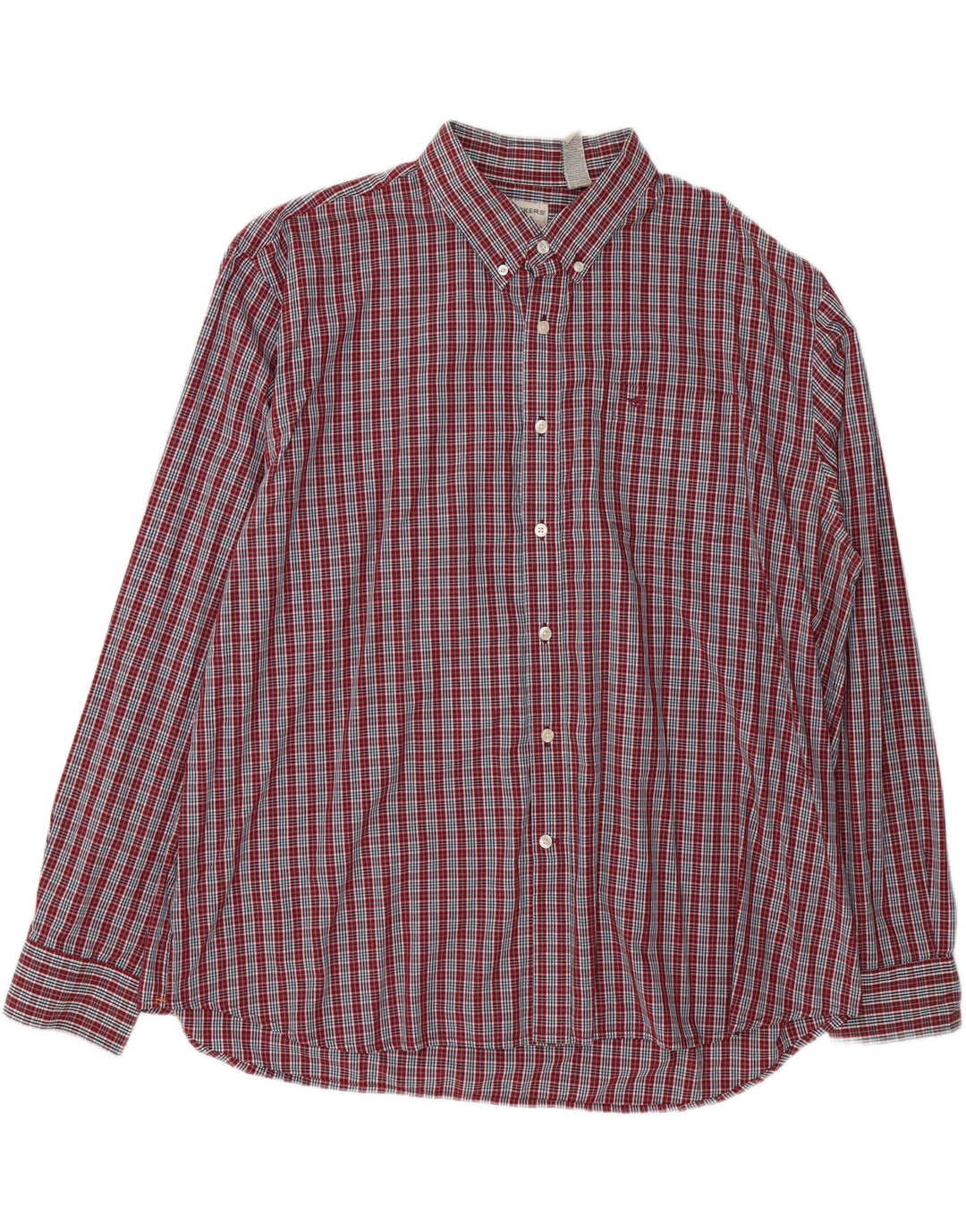 DOCKERS Mens Grant Fit Shirt 2XL Burgundy Check Cotton Vintage Dockers and Second-Hand Dockers from Messina Hembry 