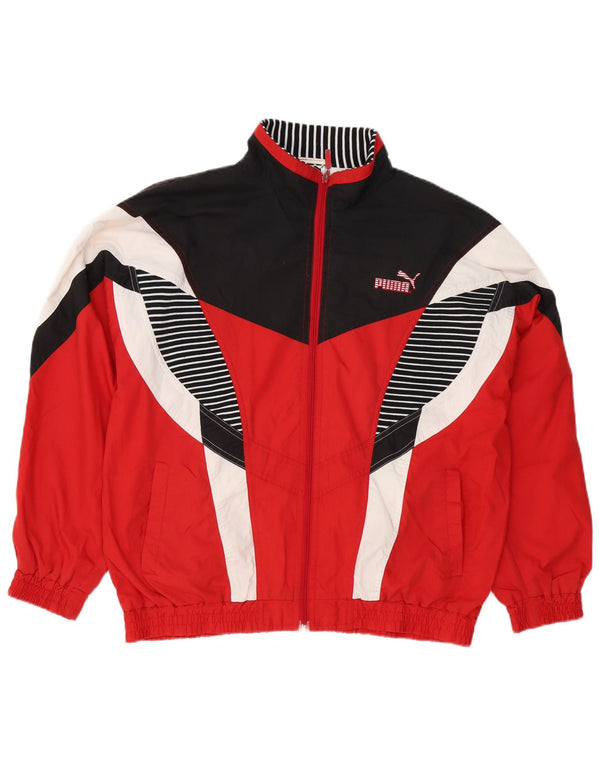 Puma Mens Tracksuit Top Jacket Médio Vermelho Colorblock Poliéster