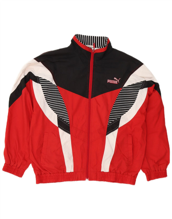 Puma Mens Tracksuit Top Jacket Médio Vermelho Colorblock Poliéster