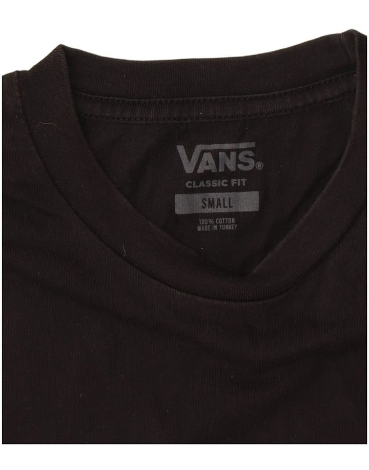 Camiseta masculina VANS Classic Fit gráfica top pequeno algodão preto