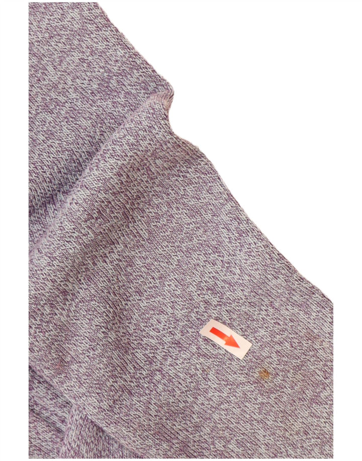 Suéter feminino estranho com zíper e pescoço, poliéster roxo grande Reino Unido 14