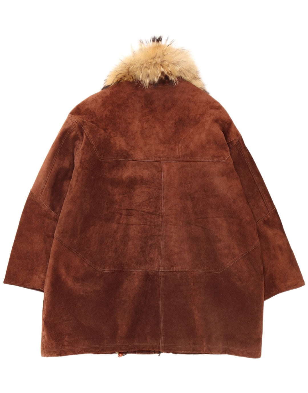 Casaco corta-vento feminino de camurça grande MICHEL IT 48 XL marrom