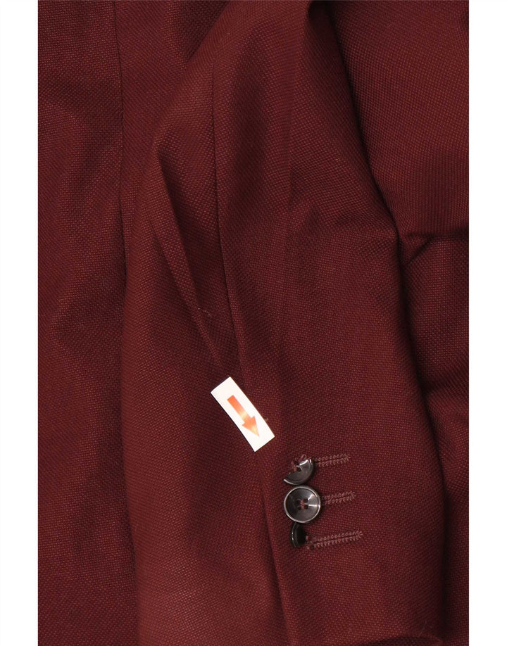 Jaqueta blazer masculina Zara com 1 botão EU 54 XL Borgonha Poliéster