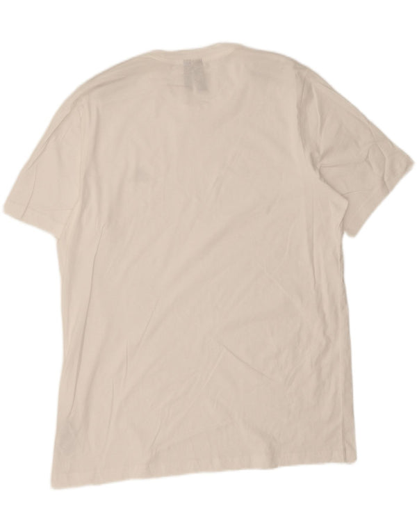 Adidas Mens Graphic T-Shirt Top Grande Algodão Branco